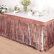 9 ft x 30" Disposable Metallic Foil Fringe Table Skirt