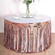9 ft x 30" Disposable Metallic Foil Fringe Table Skirt