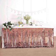 9 ft x 30" Disposable Metallic Foil Fringe Table Skirt