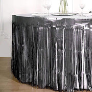 9 ft x 30" Disposable Metallic Foil Fringe Table Skirt