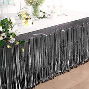 9 ft x 30" Disposable Metallic Foil Fringe Table Skirt