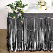 9 ft x 30" Disposable Metallic Foil Fringe Table Skirt