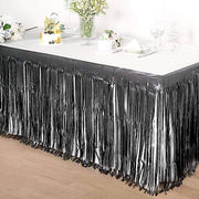 9 ft x 30" Disposable Metallic Foil Fringe Table Skirt