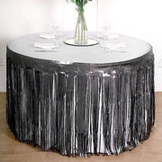 9 ft x 30" Disposable Metallic Foil Fringe Table Skirt