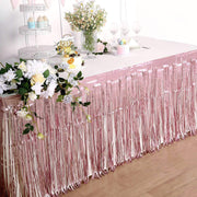 9 ft x 30" Disposable Metallic Foil Fringe Table Skirt