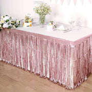 9 ft x 30" Disposable Metallic Foil Fringe Table Skirt