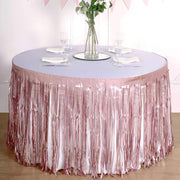 9 ft x 30" Disposable Metallic Foil Fringe Table Skirt