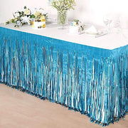 9 ft x 30" Disposable Metallic Foil Fringe Table Skirt