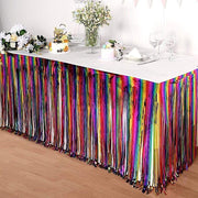 9 ft x 30" Disposable Metallic Foil Fringe Table Skirt