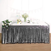9 ft x 30" Disposable Metallic Foil Fringe Table Skirt
