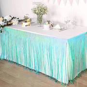9 ft x 30" Disposable Metallic Foil Fringe Table Skirt