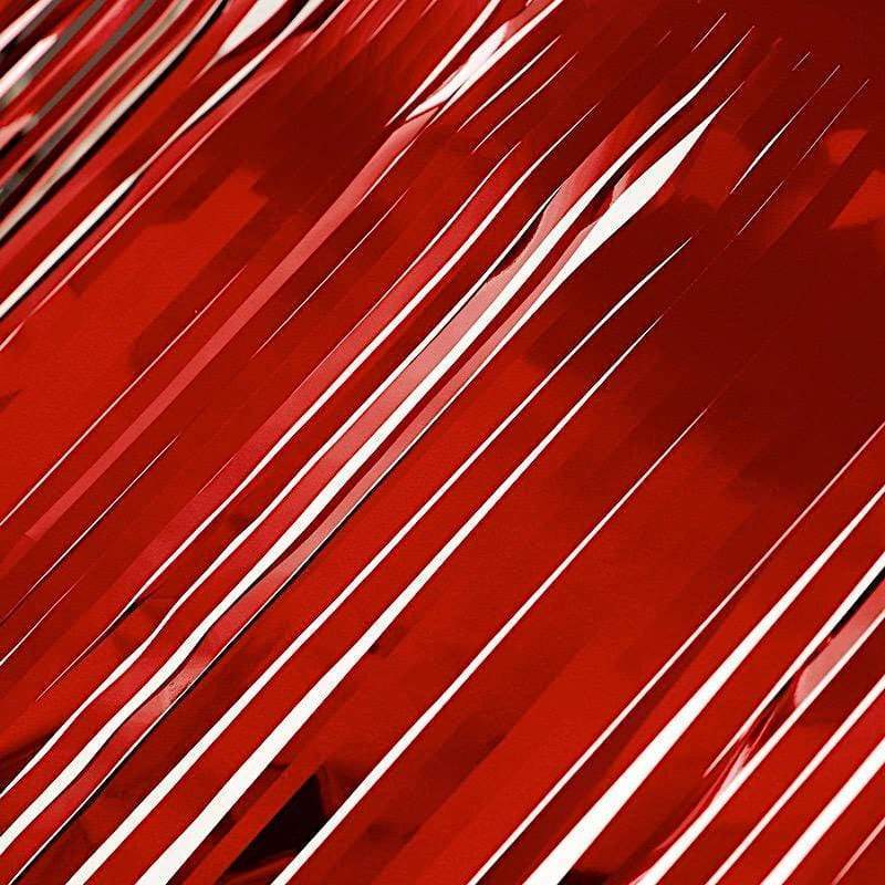 9 ft x 30" Disposable Metallic Foil Fringe Table Skirt