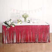 9 ft x 30" Disposable Metallic Foil Fringe Table Skirt