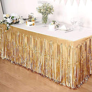 9 ft x 30" Disposable Metallic Foil Fringe Table Skirt