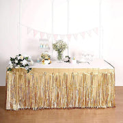 9 ft x 30" Disposable Metallic Foil Fringe Table Skirt