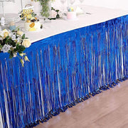 9 ft x 30" Disposable Metallic Foil Fringe Table Skirt