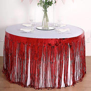 9 ft x 30" Disposable Metallic Foil Fringe Table Skirt
