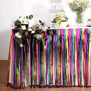 9 ft x 30" Disposable Metallic Foil Fringe Table Skirt