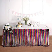 9 ft x 30" Disposable Metallic Foil Fringe Table Skirt