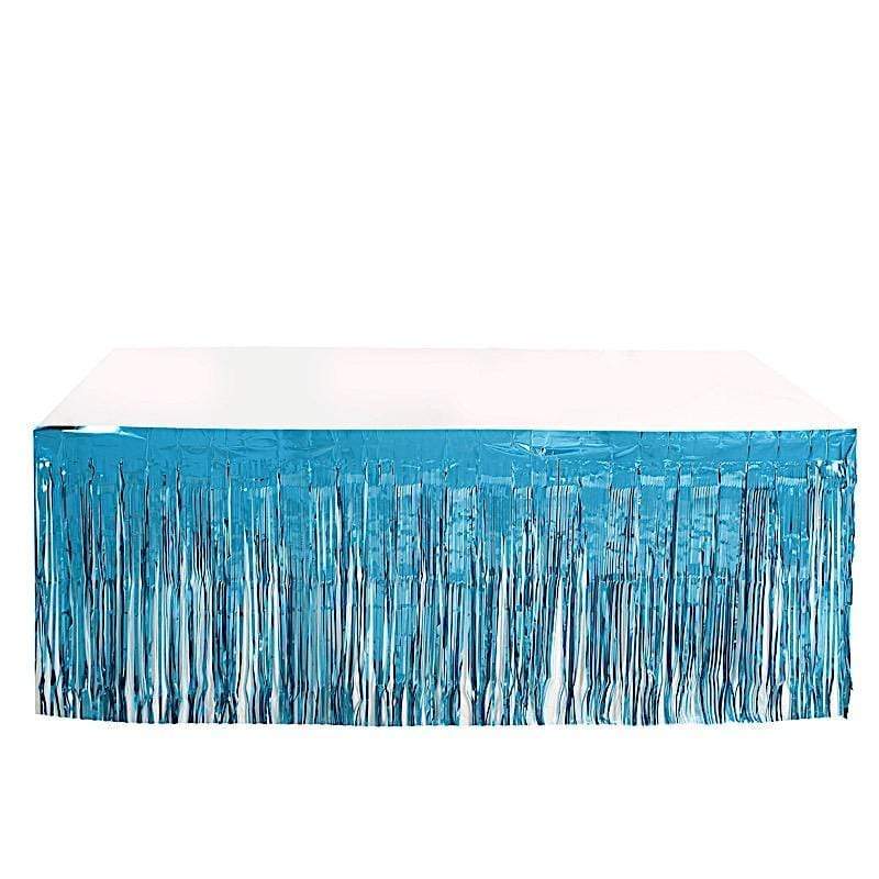 9 ft x 30" Disposable Metallic Foil Fringe Table Skirt SKT_PVC01_024