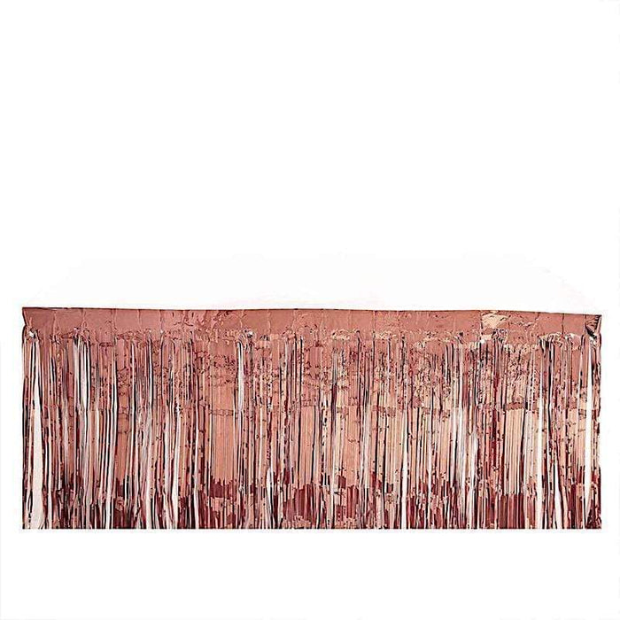 9 ft x 30" Disposable Metallic Foil Fringe Table Skirt SKT_PVC01_054