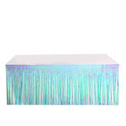 9 ft x 30" Disposable Metallic Foil Fringe Table Skirt SKT_PVC01_ABWB