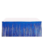 9 ft x 30" Disposable Metallic Foil Fringe Table Skirt SKT_PVC01_ROY