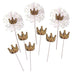 9 Mini Sequin Crown Cake Topper Set - White and Gold CAKE_TOP_009_GOLD