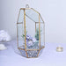 9" tall Geometric Glass Terrarium Vase with Metal Frame - Clear with Gold GLAS_VASE009_GOLD