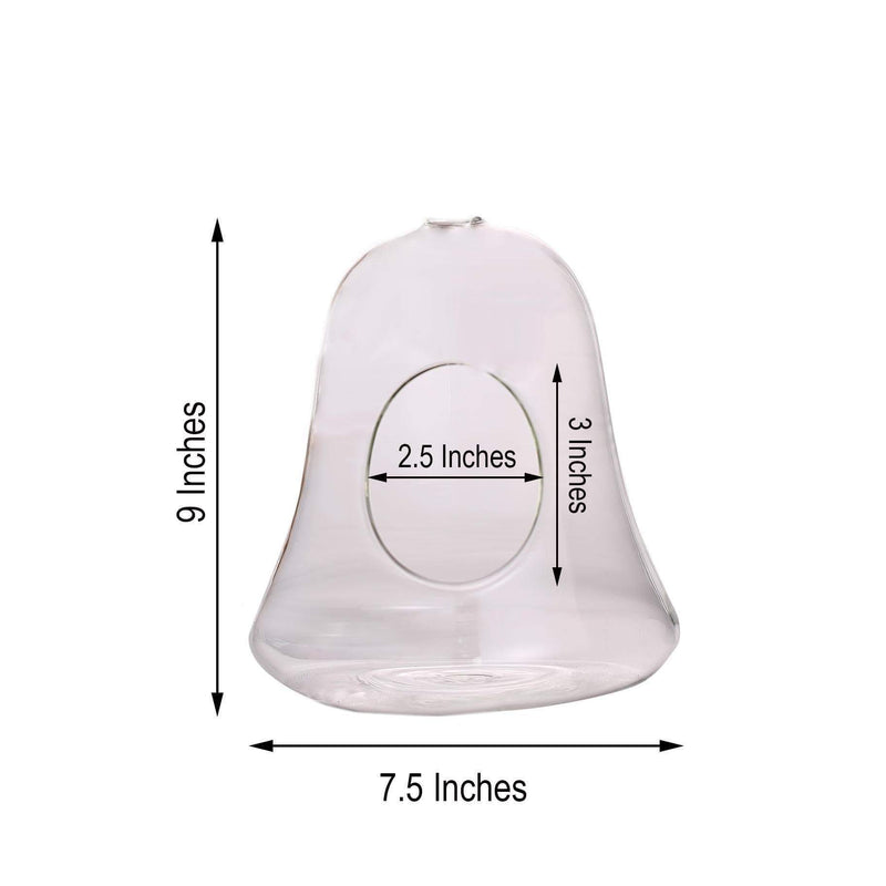 9" tall Glass Bell Floating Terrarium - Clear GLAS_RND11_9_CLR