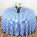 90" Checkered Gingham Polyester Round Tablecloth - Blue and White TAB_CHK90_BLUE
