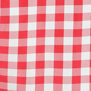 90" Checkered Gingham Polyester Round Tablecloth - Red and White TAB_CHK90_RED