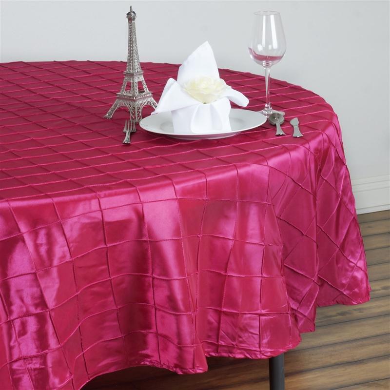 90 inches Pintuck Taffeta Round Tablecloths