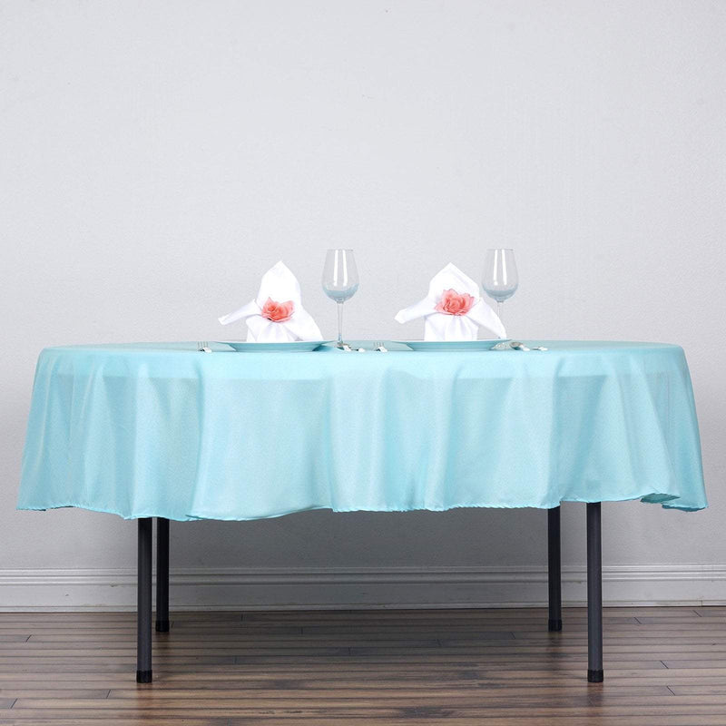 90" Polyester Round Tablecloth Wedding Party Table Linens TAB_90_BLUE_POLY