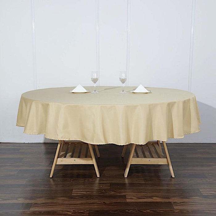 90" Polyester Round Tablecloth Wedding Party Table Linens TAB_90_CHMP_POLY