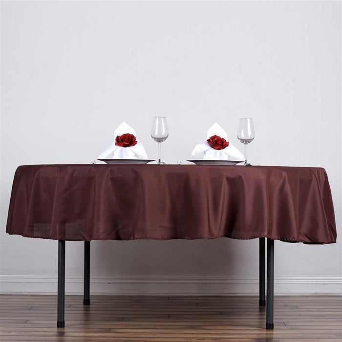 90" Polyester Round Tablecloth Wedding Party Table Linens TAB_90_CHOC_POLY