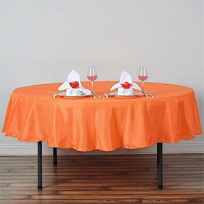 90" Polyester Round Tablecloth Wedding Party Table Linens TAB_90_ORNG_POLY