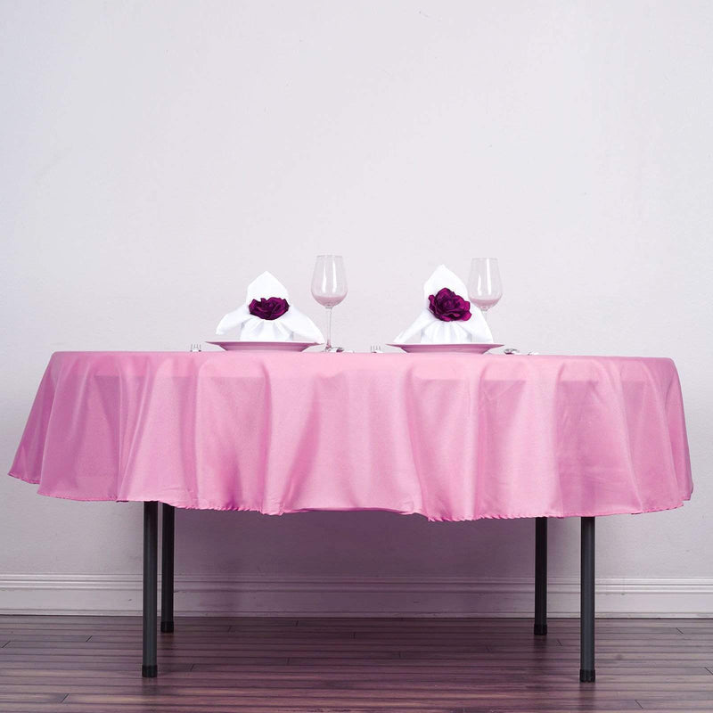 90" Polyester Round Tablecloth Wedding Party Table Linens TAB_90_PINK_POLY