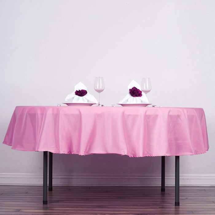 90" Polyester Round Tablecloth Wedding Party Table Linens TAB_90_PINK_POLY