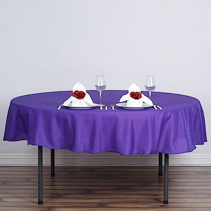 90" Polyester Round Tablecloth Wedding Party Table Linens TAB_90_PURP_POLY