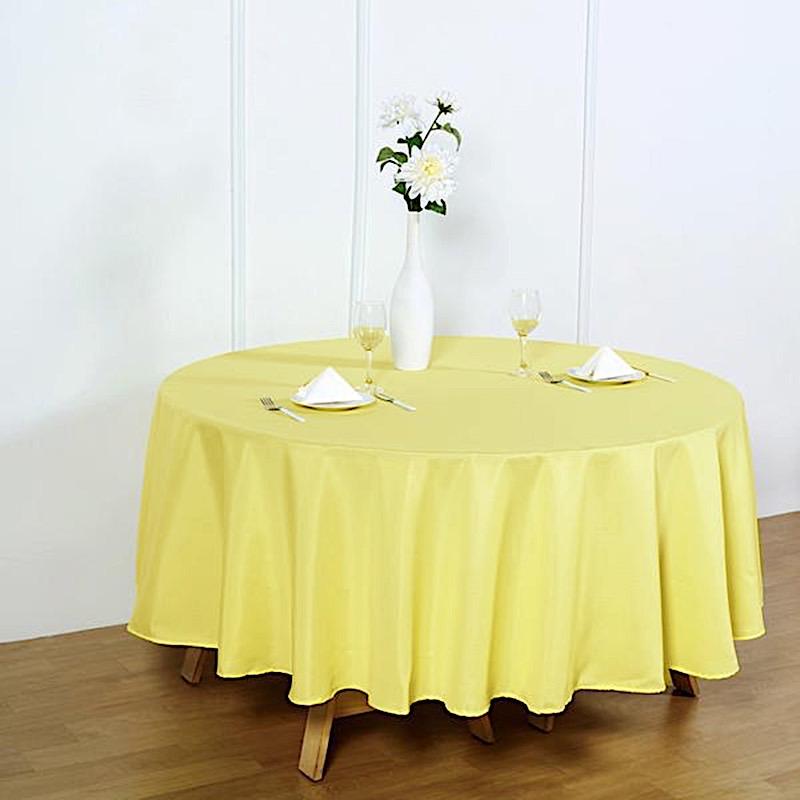 90" Polyester Round Tablecloth Wedding Party Table Linens TAB_90_YEL_POLY