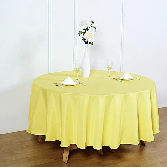 90" Polyester Round Tablecloth Wedding Party Table Linens TAB_90_YEL_POLY