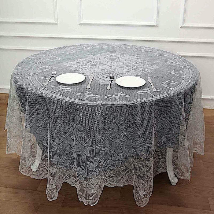 90" Premium Lace Round Tablecloth