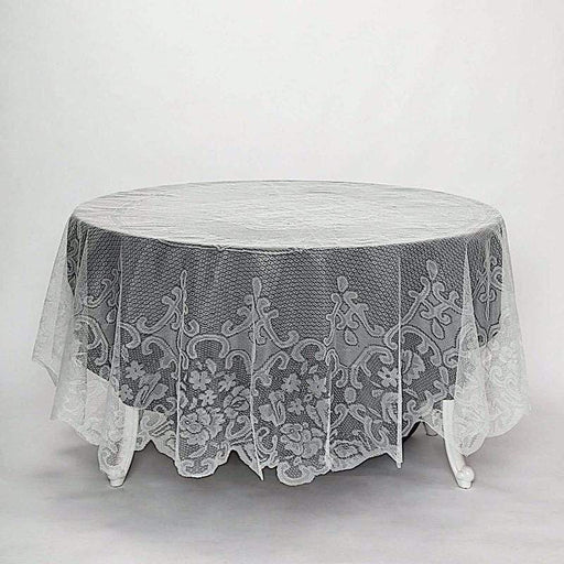 90" Premium Lace Round Tablecloth TAB_LACE01_R90_IVR
