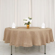 90" Round Faux Burlap Polyester Tablecloth - Natural TAB_JUTE03_90_NAT