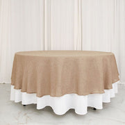 90" Round Faux Burlap Polyester Tablecloth - Natural TAB_JUTE03_90_NAT