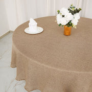 90" Round Faux Burlap Polyester Tablecloth - Natural TAB_JUTE03_90_NAT