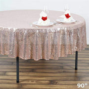 90" Round Sequin Tablecloth - Blush TAB_02_90_046