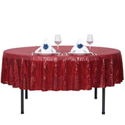 90" Round Sequin Tablecloth - Burgundy TAB_02_90_BURG
