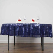90" Round Sequin Tablecloth - Navy Blue TAB_02_90_NAVY